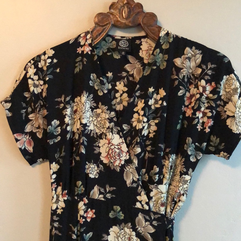 Bobeau floral wrap dress